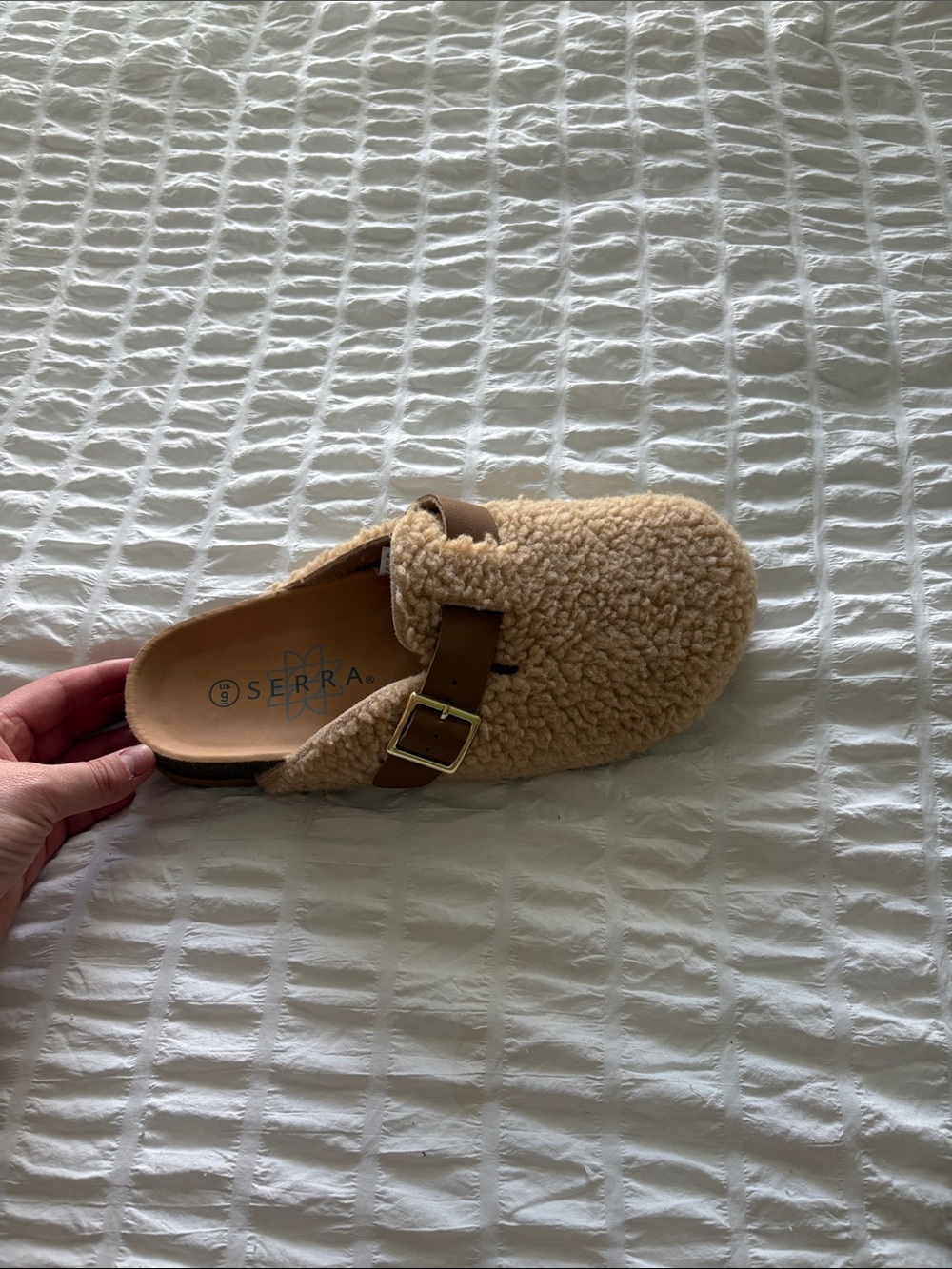 Serra Kids Cozy Faux Shearling Clog in Beige